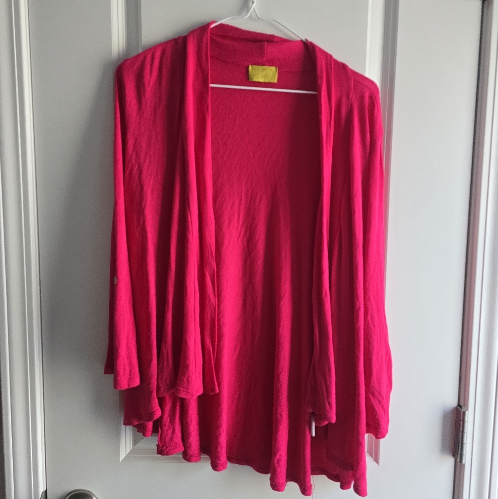 Mod Lusive Fuchsia Pink Open-Front Cardigan